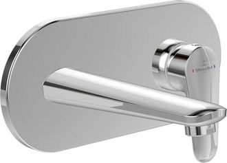 Villeroy & Boch O.Novo Miscelatore monocomando per lavabo, montaggio a parete, con scarico a scomparsa, cromo (TVW10511211061)