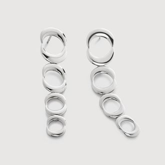 Monica Vinader Sterling Silver Kissing Moon Cocktail Earrings