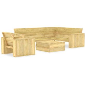 vidaXL Juego De Muebles De Jard&iacute;n 3 Piezas Madera De Pino Impregnada Vidaxl