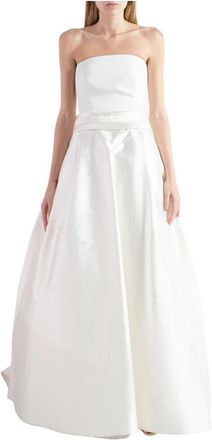 Tosca Blu Kleedjes - Dames - Avondkleed - Wit - S - Satijn - Kleedjes