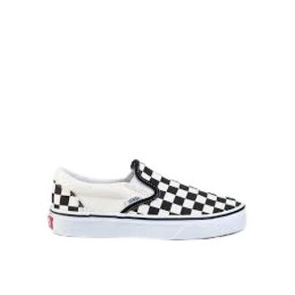 Vans Loafers, female, White, Size: 7 US Classic Slip-On Shoes Black White Checkerboard