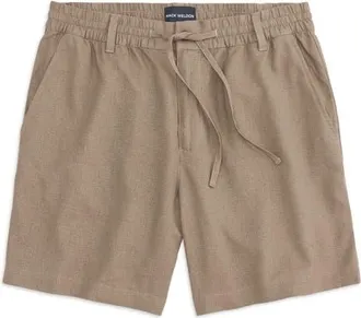 Mack Weldon Linen Blend Drawstring Shorts in Desert Taupe at Nordstrom, Size Medium