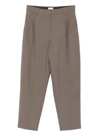 Brunello Cucinelli dart-detail trousers - women - Polyamide/Virgin Wool/Elastane/Polyester/Cupro/Acetate - 48 - Brown