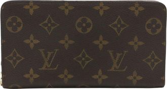 Louis Vuitton Brown Monogram Canvas Zip Long Wallet (Authentic Pre-Loved)
