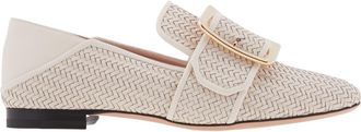 Bally Janelle Interlaced Leather Loafers, Brand Size 35 ( US Size 4.5 )