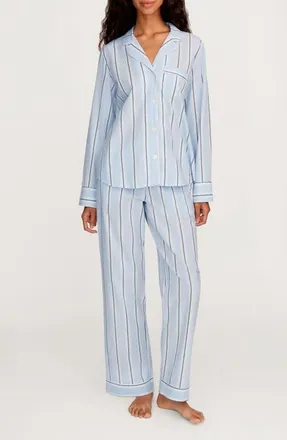 Petite Plume Cotton Twill Pajama Set in Blue at Nordstrom, Size X-Large