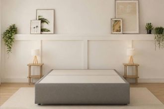 Sloomy Divan Base Pewter Dumfries 2 Drawers Foot End in Light Grey | Size: Small Double