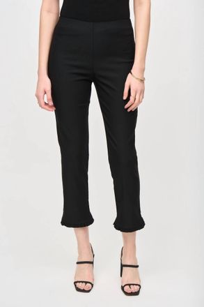 Joseph Ribkoff Ruffles Crop Pant In Black