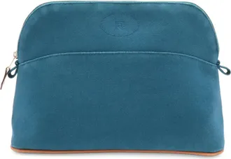 Herm&egrave;s Marine Blue Canvas Pouch (Pre-Owned)