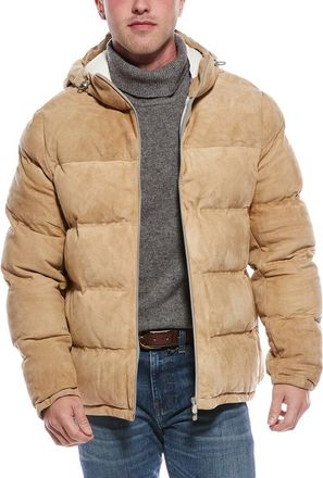 Brunello Cucinelli Quilted Suede Down Coat