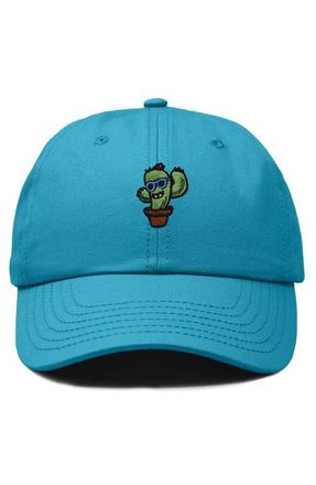 Dalix Cactus Embroidered Casual Cap in Teal at Nordstrom