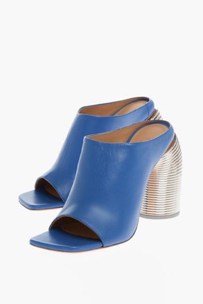Off-white Leather Open-Toe Mules With 11 cm Statement Heel Off-White