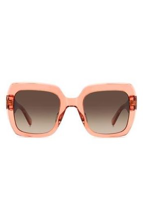 Kate Spade New York naomis 52mm gradient square sunglasses in Peach/Brown Sf at Nordstrom Rack
