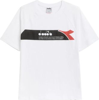 Diadora Urbanity Katoenen T-Shirt - Heren - T-shirts - Wit - XL - Katoen - Tops