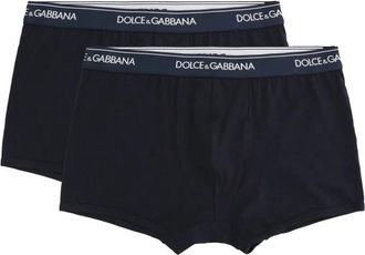 Dolce & Gabbana Ondergoed, Heren, Blauw, M, Katoen, Two-Pack Cotton Boxers