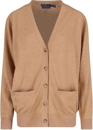 Polo Ralph Lauren V-hals Vest - Dames - Vesten - Bruin - L - Wol - Truien & Vesten