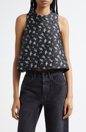 Ganni Floral Jacquard Shell in Black at Nordstrom Rack, Size 8-10 Us / 40 Eu