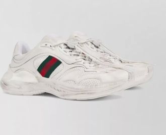Gucci low top sneakers perforated design rubber sole