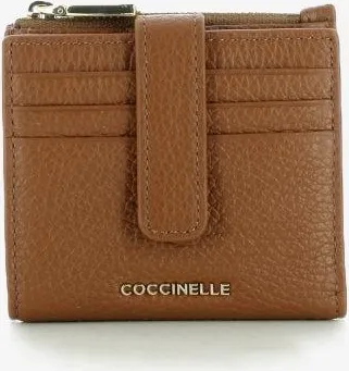 Coccinelle Portafoglio piccolo in pelle martellata cognac