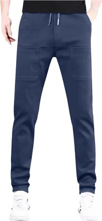 Generic Sweat Pants Men,Pants Mens Jogger Tracksuit Bottoms Cargo Mens Lightweight Sport with Pockets Yoga Sweatpants Dark Blue