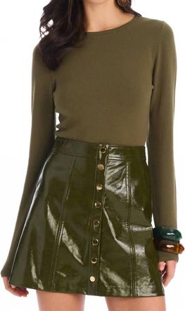 Allison New York Solid Rita Top In Moss Green