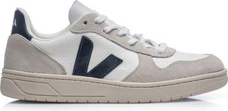 Veja Beige Leren Sneakers V-10 Stijl - Dames - Sneakers - Grijs - 36 EU - Leer - Schoenen