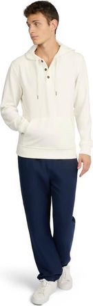 Onia Waffle Half Button Hoodie in Egret at Nordstrom, Size Medium