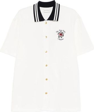 Dr&ocirc;le de Monsieur Striped-collar Shirt