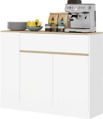 STILVORA Aparador Con 2 Puertas, 1 Caj&oacute;n Compartimentado Y Estante Ajustable, Para Cocina O Comedor, 105&times;30&times;81.5 Cm