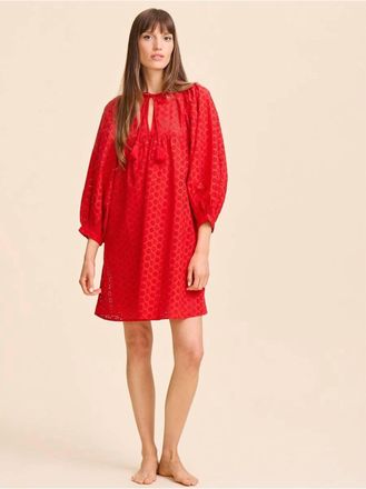 Mille Daisy Dress In Scarlet Eyelet