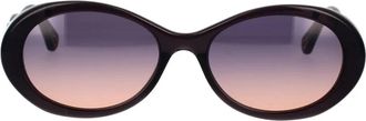 Chlo&eacute; Ovale zonnebril met golfge&iuml;nspireerde armen - Dames - Zonnebrillen - Grijs - 56 MM - Accessoires