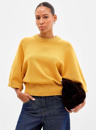 Contemporaine Womens Raglan bell sleeves boxy-fit sweater