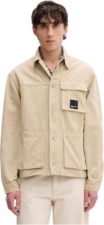 Karl Lagerfeld Heren, Jassen, Beige, Maat: S Katoen