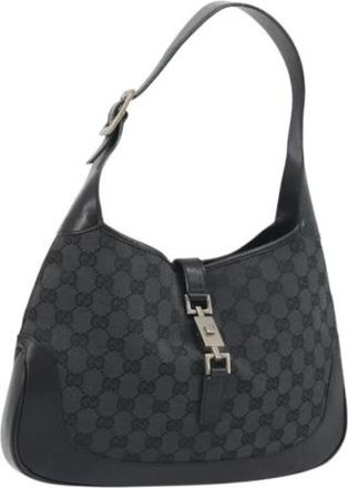 Gucci Pre-owned GG Canvas Schoudertas - Dames - Vintage Schoudertas - Zwart - ONE Size - Leer - Vintage