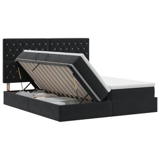 vidaXL Cama Con Almacenamiento Negro 200 X 200 Cm Terciopelo Vidaxl