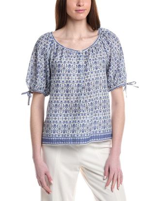Max Studio Tie Puff Sleeve Blouse