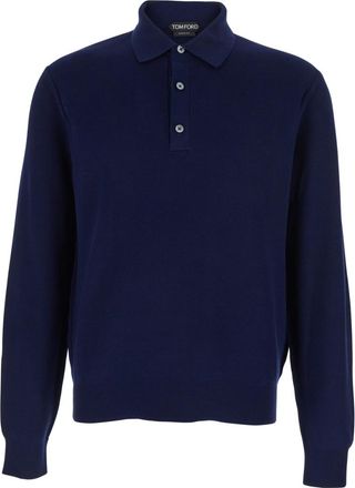 Tom Ford Blue Shirt Collar Polo