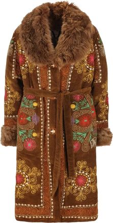 Zazi Cappotto con ricamo - Marrone