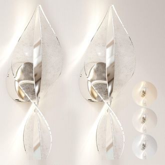 HOMCOM Led Wall Lamp 2 Pack - Modern Indoor Spiral Wall Light - Silver | TJ Hughes