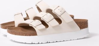 Birkenstock Womens Papillio Florida III Vegan Platform Sandals in Ivory - Size UK 5.5