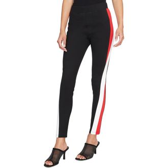 Sanctuary Colorblock Leggings in Black Cloud Party Red at Nordstrom, Size Small