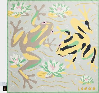 Loewe x Paula & apos;s Ibiza Frog-Print Silk Scarf