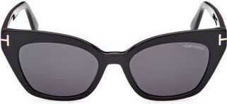 Tom Ford Juliette 52mm Cat Eye Sunglasses in Shiny Black /Smoke at Nordstrom Rack