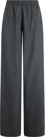 Fabiana Filippi Broek met elastische taille en wijde pijpen - Dames - Wijde Broeken - Grijs - XS - Wol - Broeken