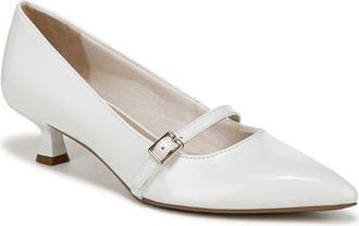 Life Stride Madelyn Mary Jane Pointed Toe Kitten Heel Pump in White at Nordstrom, Size 8.5