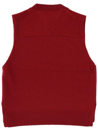 Maison Kitsun&eacute; Bordeaux Ribbed Crew Neck Vest
