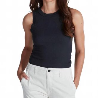 ASKK NY Rib Tank Top In Stone Black