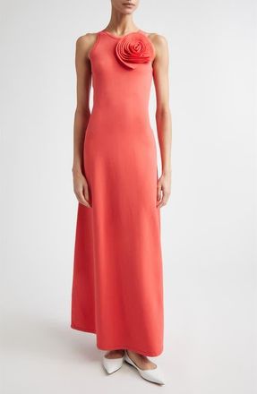 Lela Rose Rose Detail Sleeveless Sweater Dress in Watermelon at Nordstrom, Size X-Large