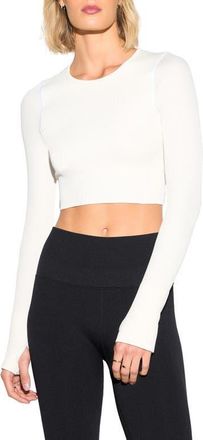 Spiritual Gangster Liberty Crop Long Sleeve in White at Nordstrom, Size X-Small