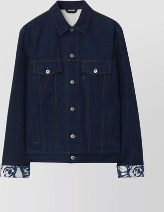 Burberry stitched collar denim jacket